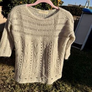 Zara Beige Cable Knit Sweater